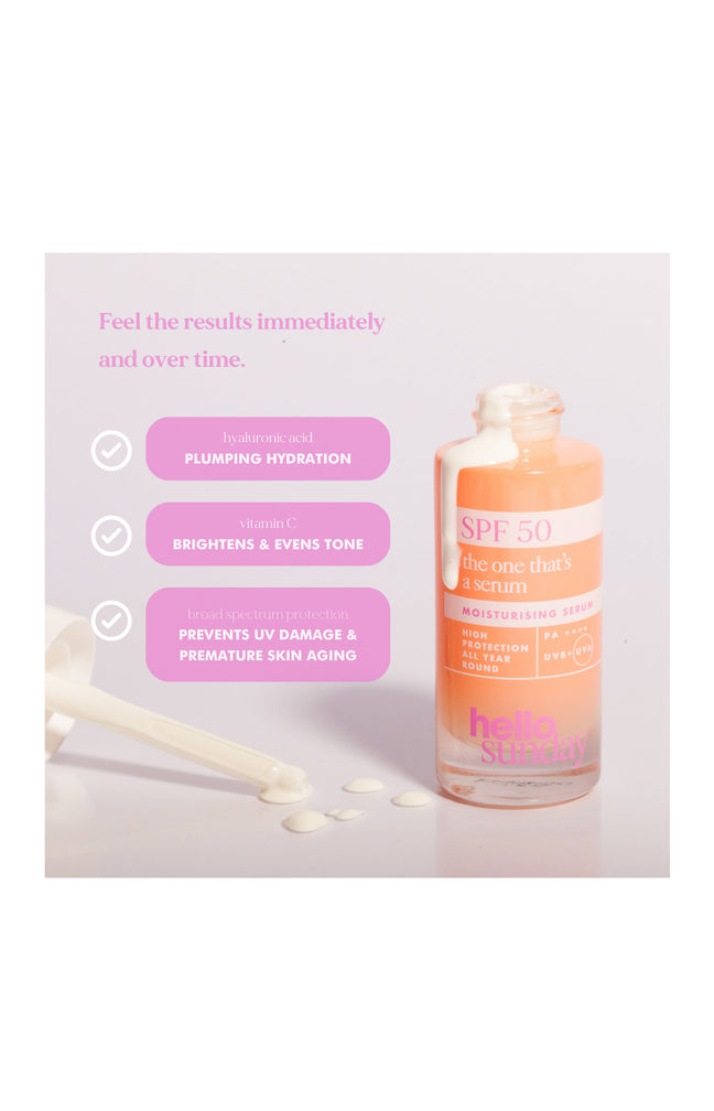 Sérum hydratant SPF 50 - Acide hyaluronique & vitamine C - 30 ml