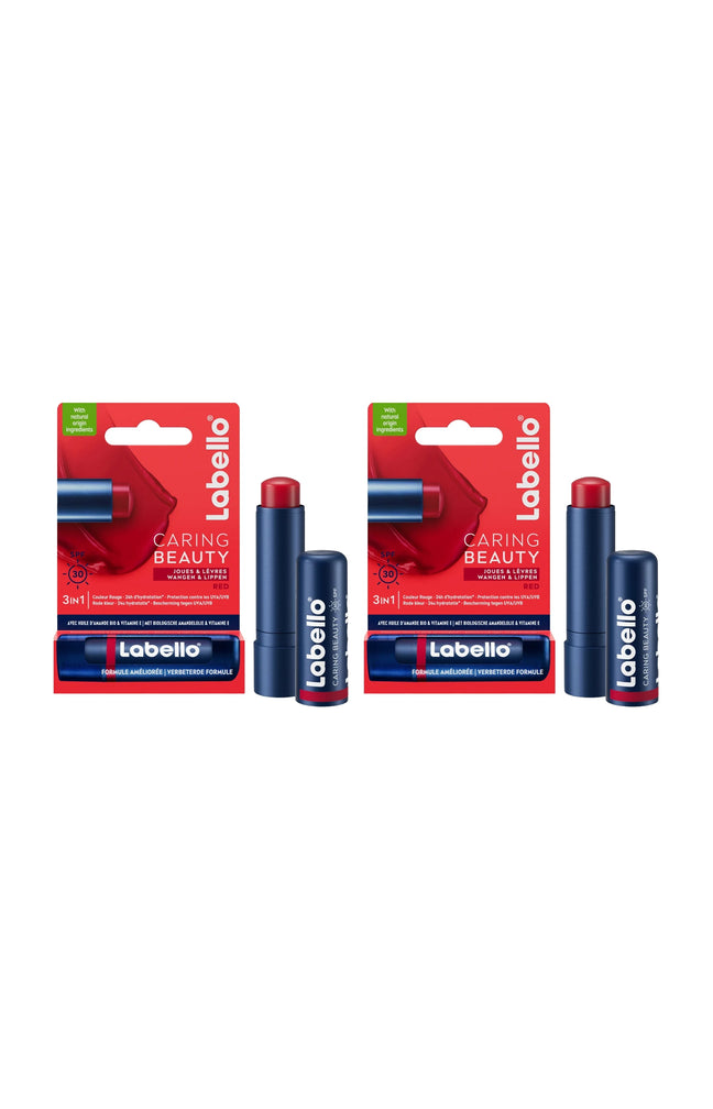 2 baumes à lèvres rouge - Caring Beauty - 4,8 g