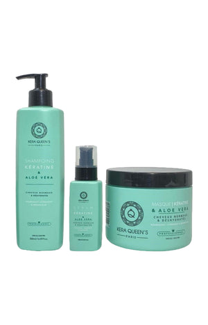 Routine nourrissante & réparatrice - Kératine & aloe vera - Cheveux normaux & déshydratés