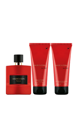 Eau de parfum, gel douche & lait corps - In red pour lui