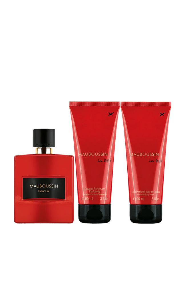 Eau de parfum, gel douche & lait corps - In red pour lui