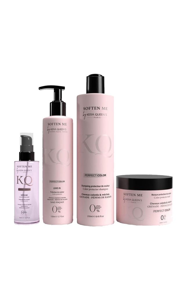 Routine protectrice de couleur - Grenade & pépins de raisins - Cheveux colorés ou méchés - 4 produits