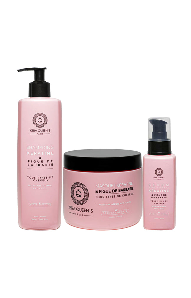 Routine nourrissante anti-chute - Kératine & figue de barbarie - Tous types de cheveux