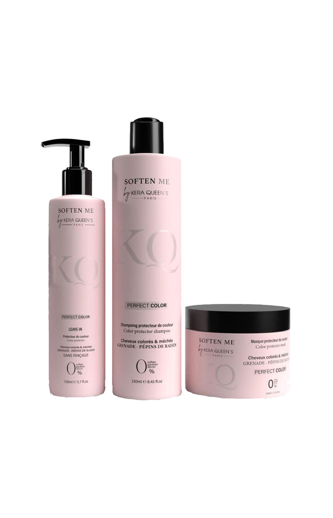 Routine protectrice de couleur - Grenade & pépins de raisins - Cheveux colorés ou méchés - 3 produits