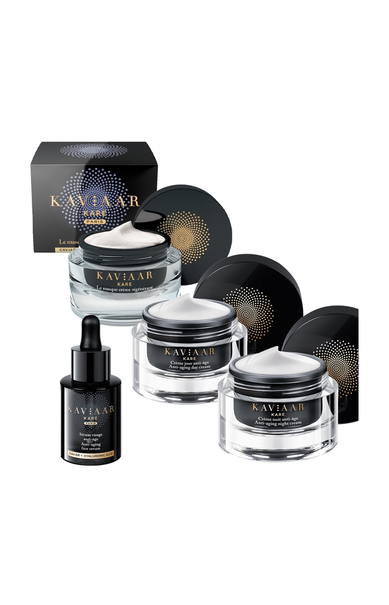 Routine anti-âge - Caviar & acide hyaluronique - 4 produits