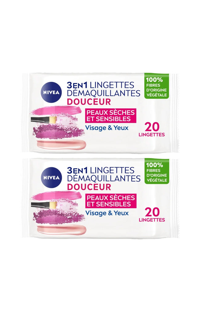 Lingettes démaquillantes douceur - 40 unités