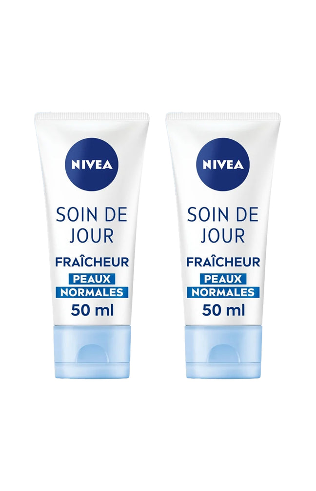 2 crèmes de jour fraîcheur & hydratantes 24h SPF 15 - Vitamine E - 50 ml
