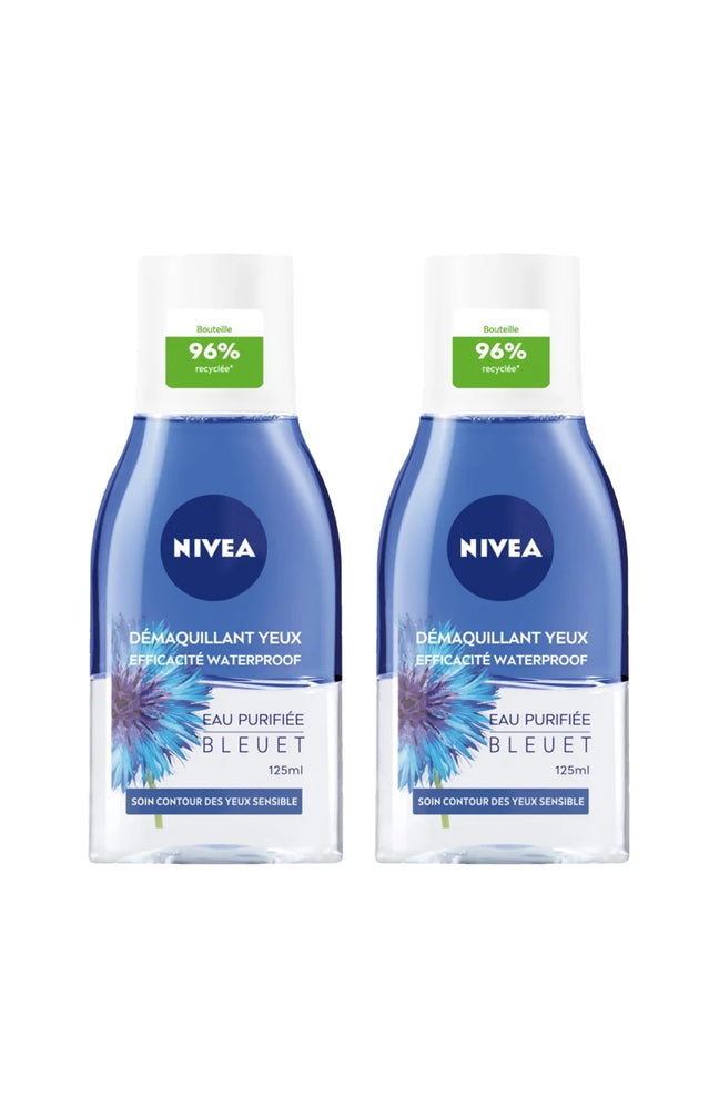 2 démaquillants yeux biphasés waterproofs - 125 ml