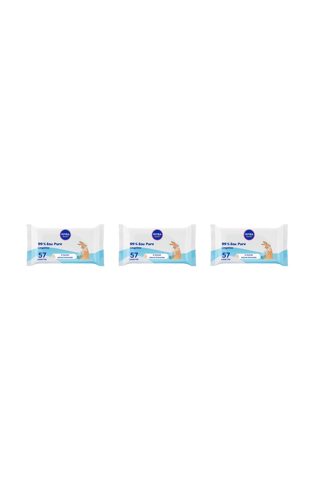 3 lingettes nettoyantes multi-usages - Pure Water - Bébé - 57 unités