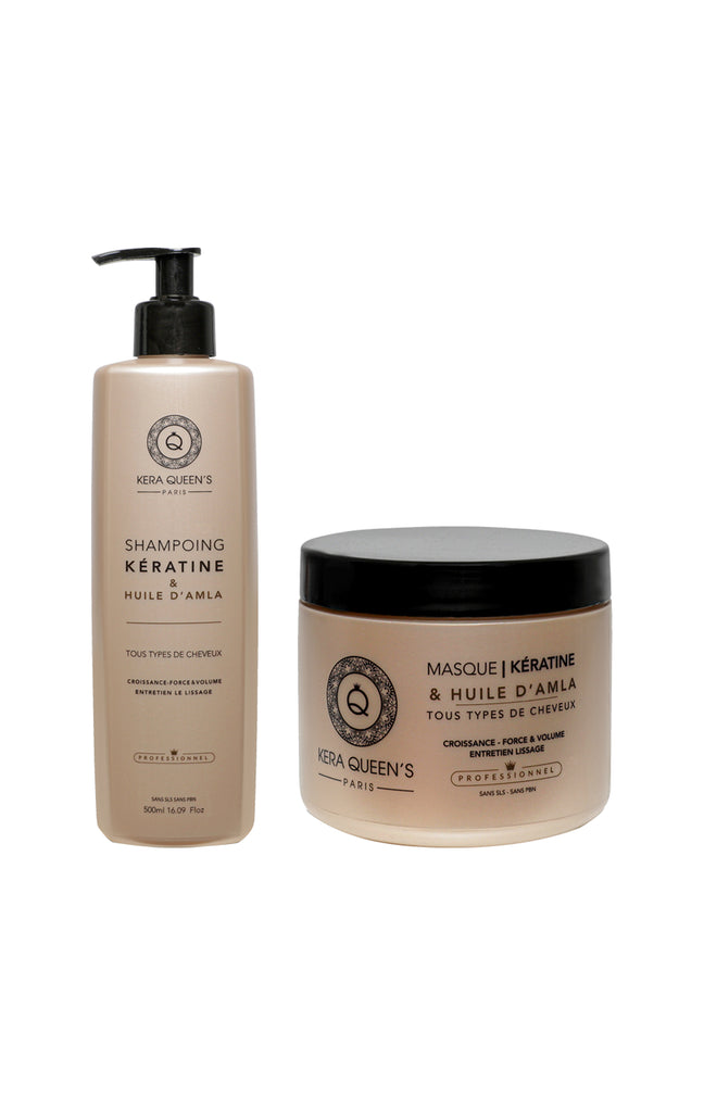 Shampoing & masque croissance et volume - Kératine & huile d'alma - 2 x 500 ml
