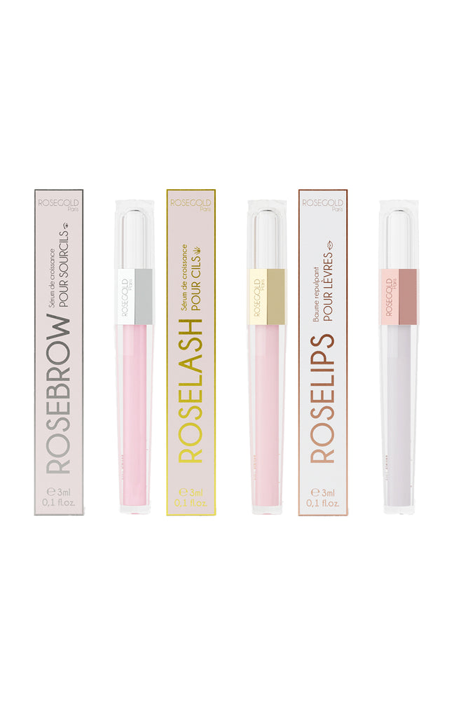 Sérums de croissance & volume sourcils, cils & lèvres - Rosepack - 3 x 3 ml