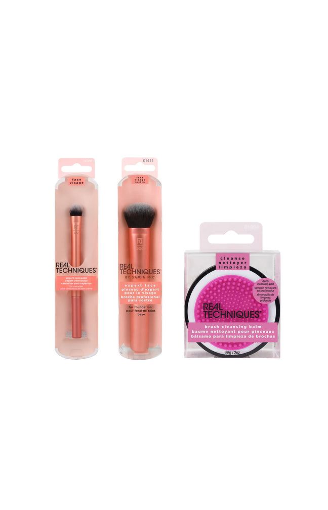 Pinceaux & nettoyant - Teint & yeux - 3 produits