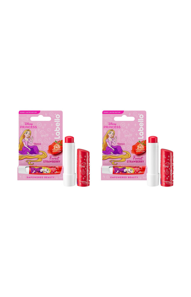 2 baumes à lèvres - Labello - Disney Princesse - Fraise - Raiponce - 4,8 g