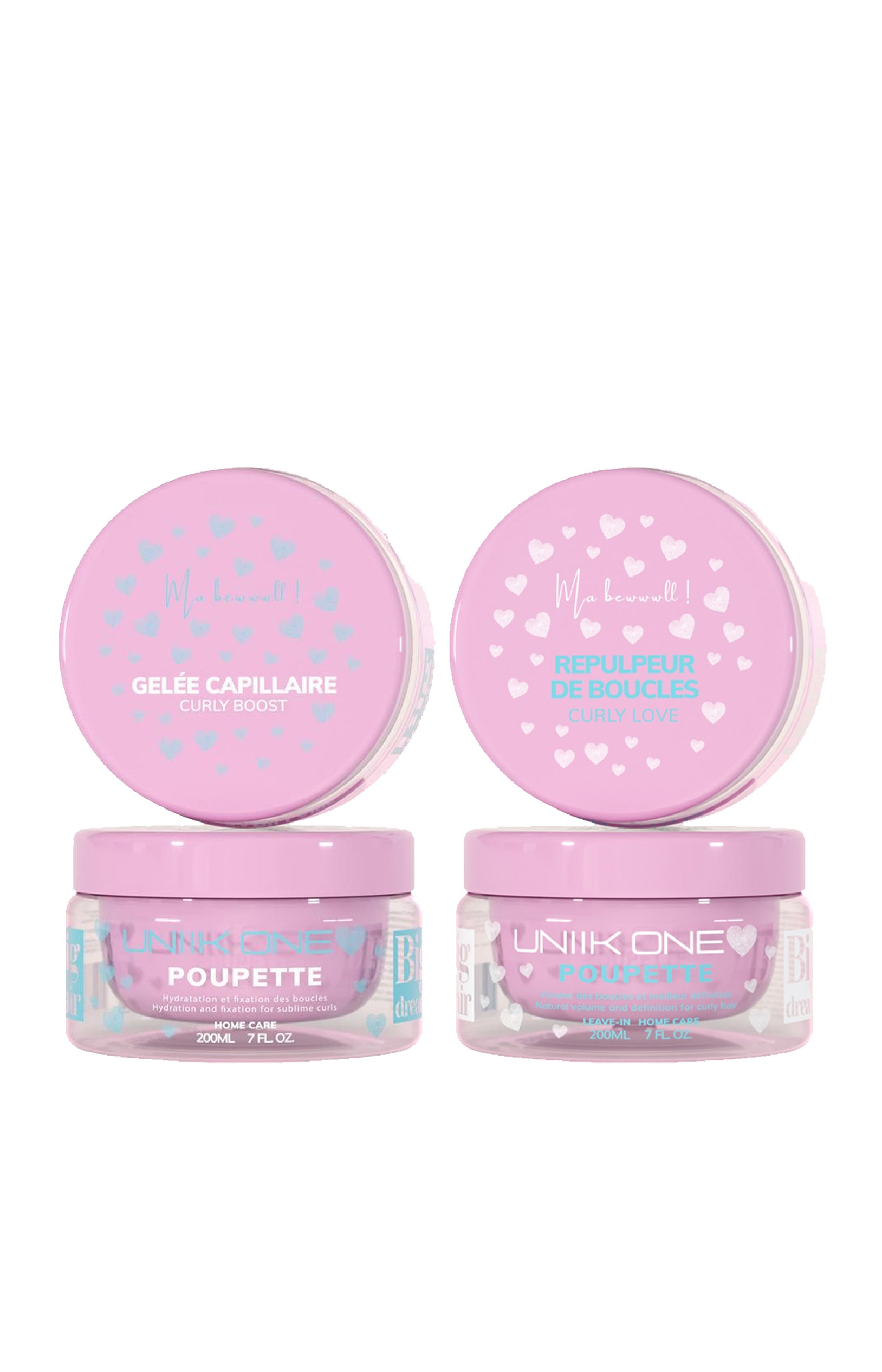 Routine coiffante - Huile de ricin & protéines de blé - Cheveux bouclés - 2 x 200 ml