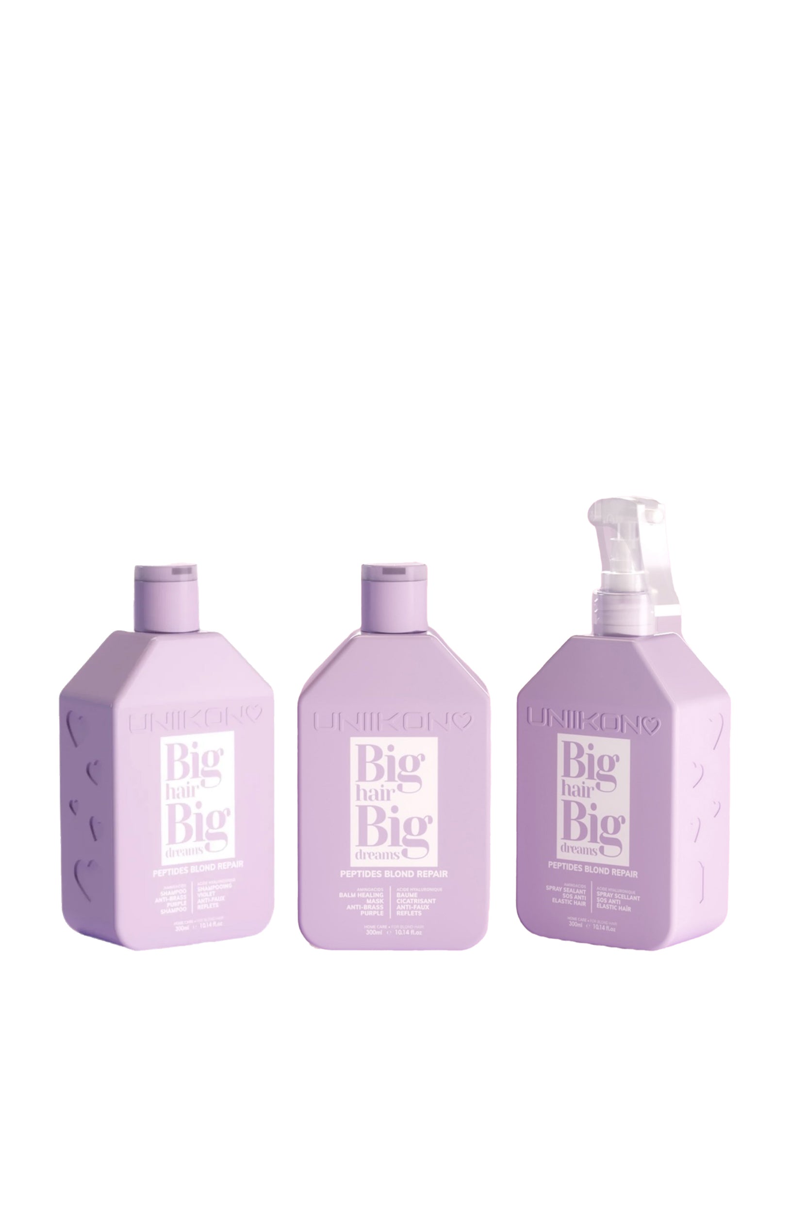 Routine anti-reflets - Peptides Blond Repair - Cheveux blonds - 3 produits - Uniik One - Beauté Privée