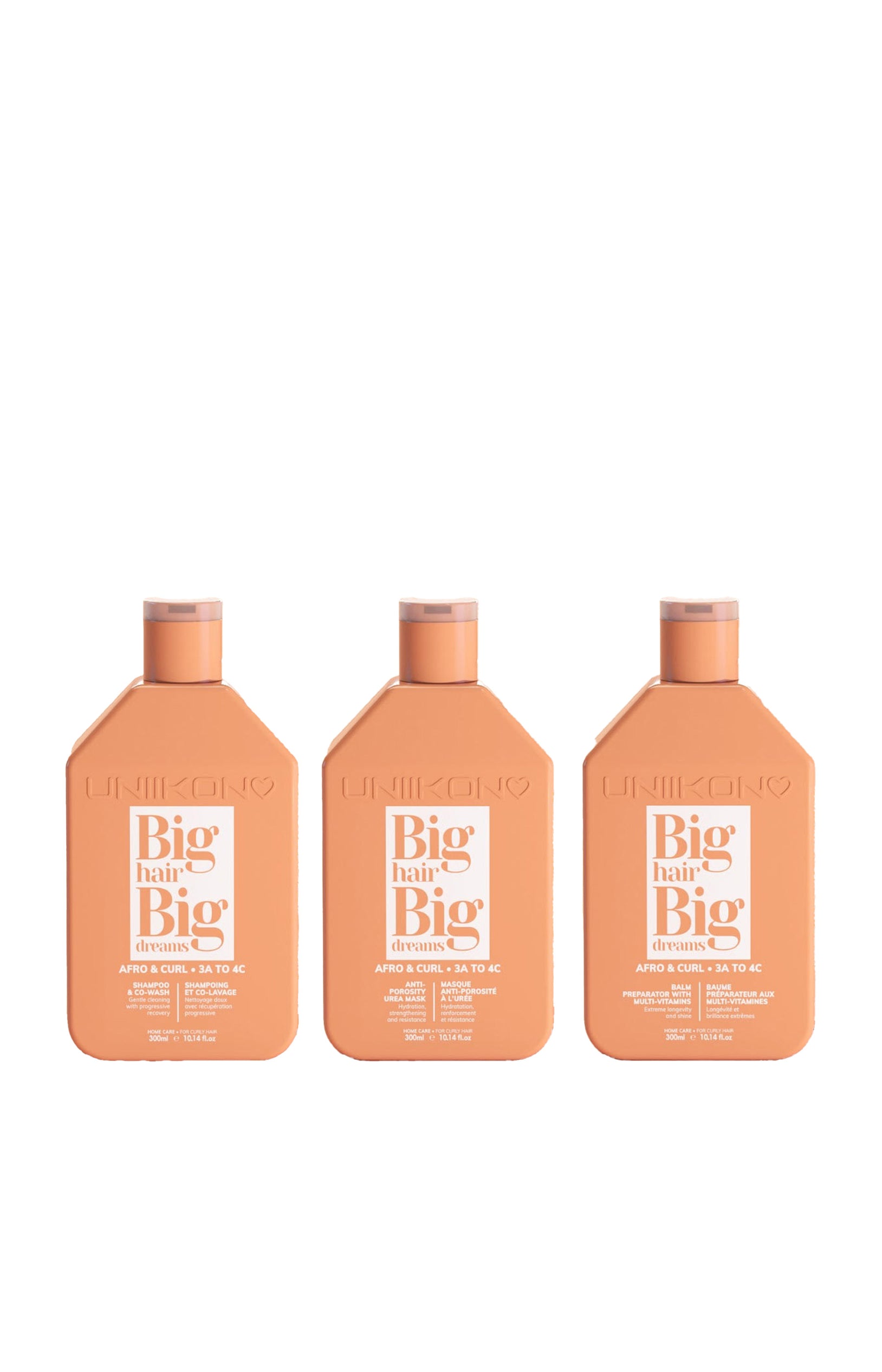 Routine réparatrice - Afro and Curl 3A to 4C - Cheveux bouclés ou crépus - 3 x 300 ml