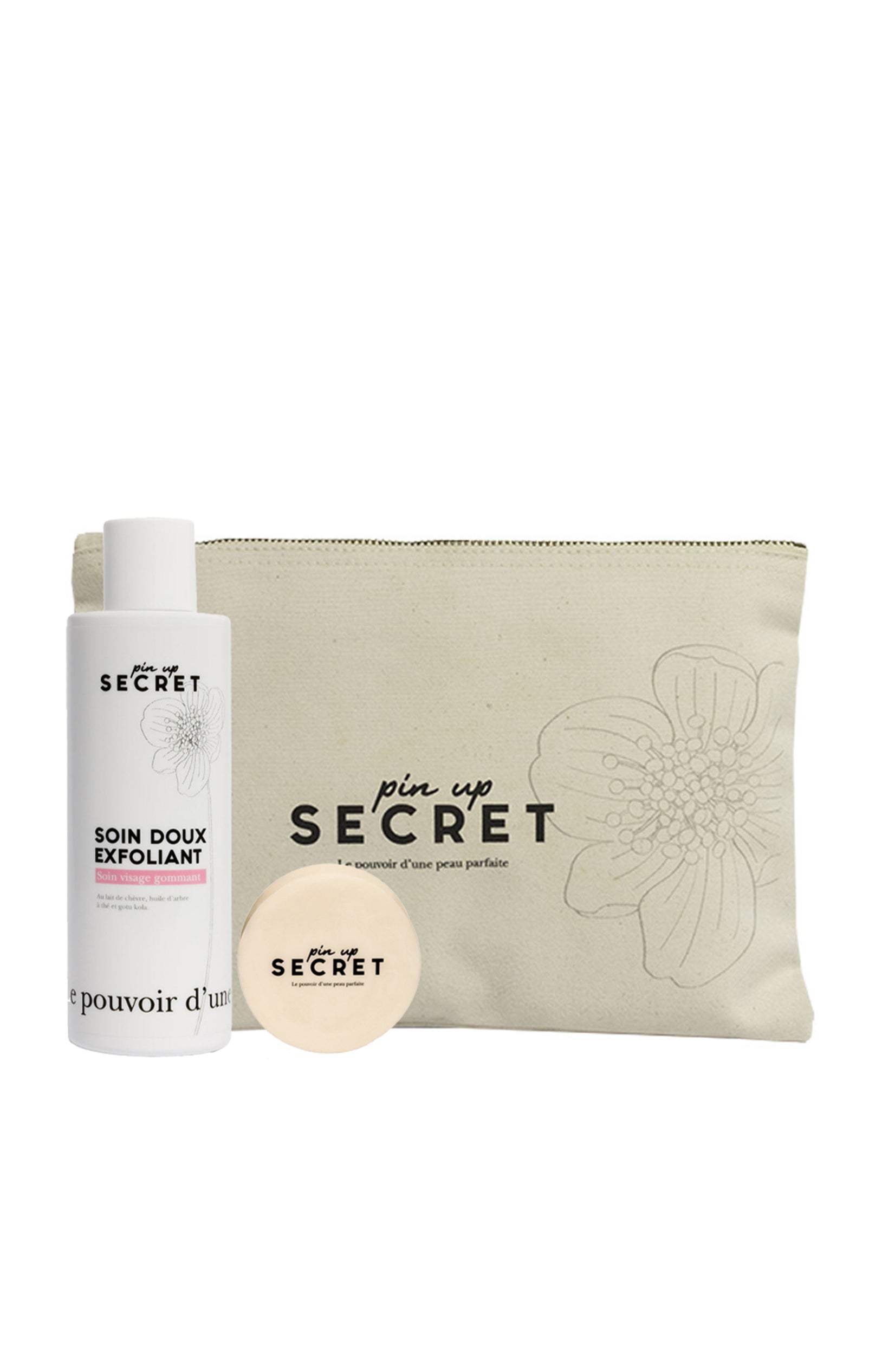 Savon solide & lait démaquillant avec pochette - Visage