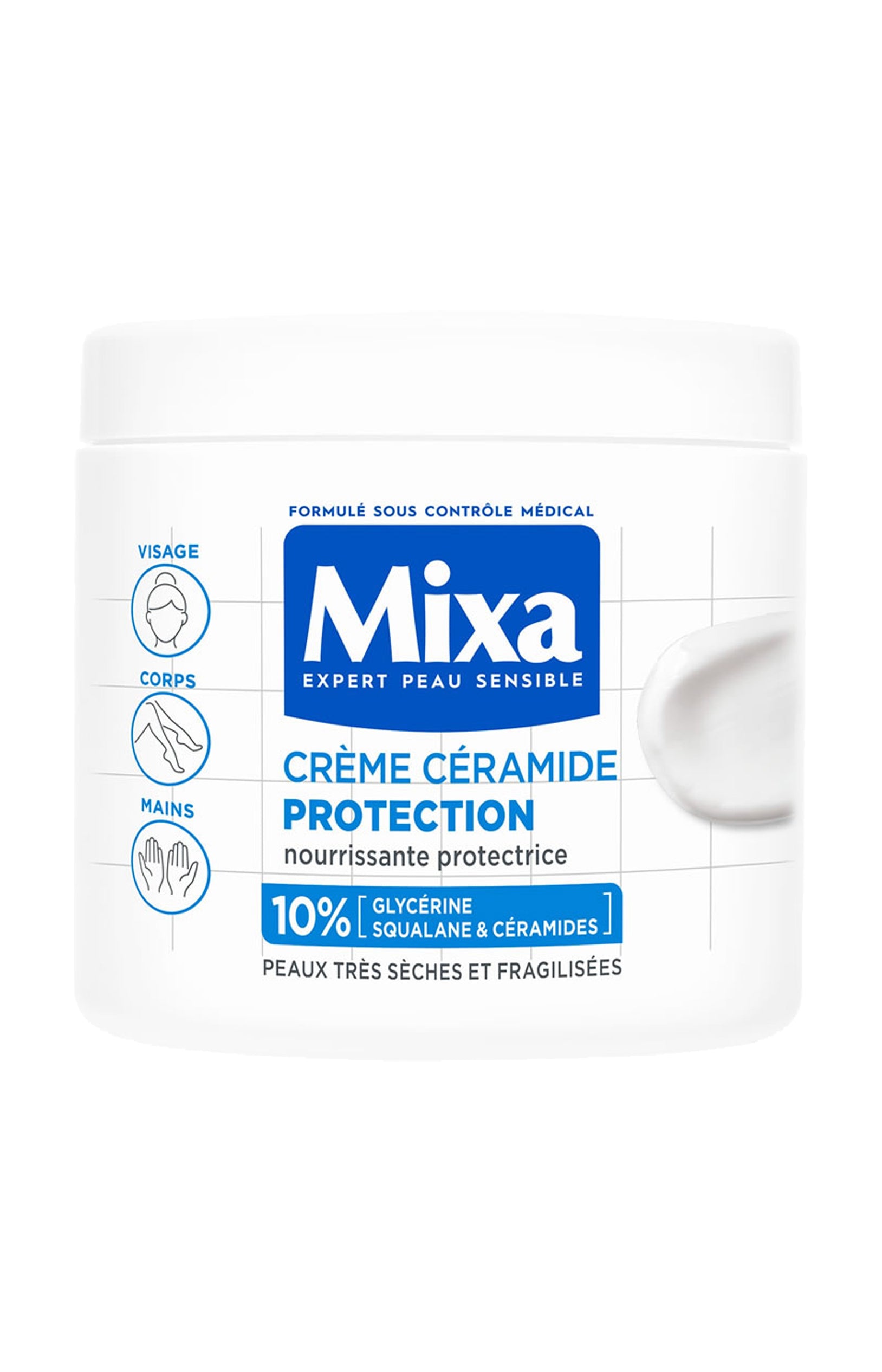 Crème protectrice & hydratante - Céramide - Visage & corps - 400 ml