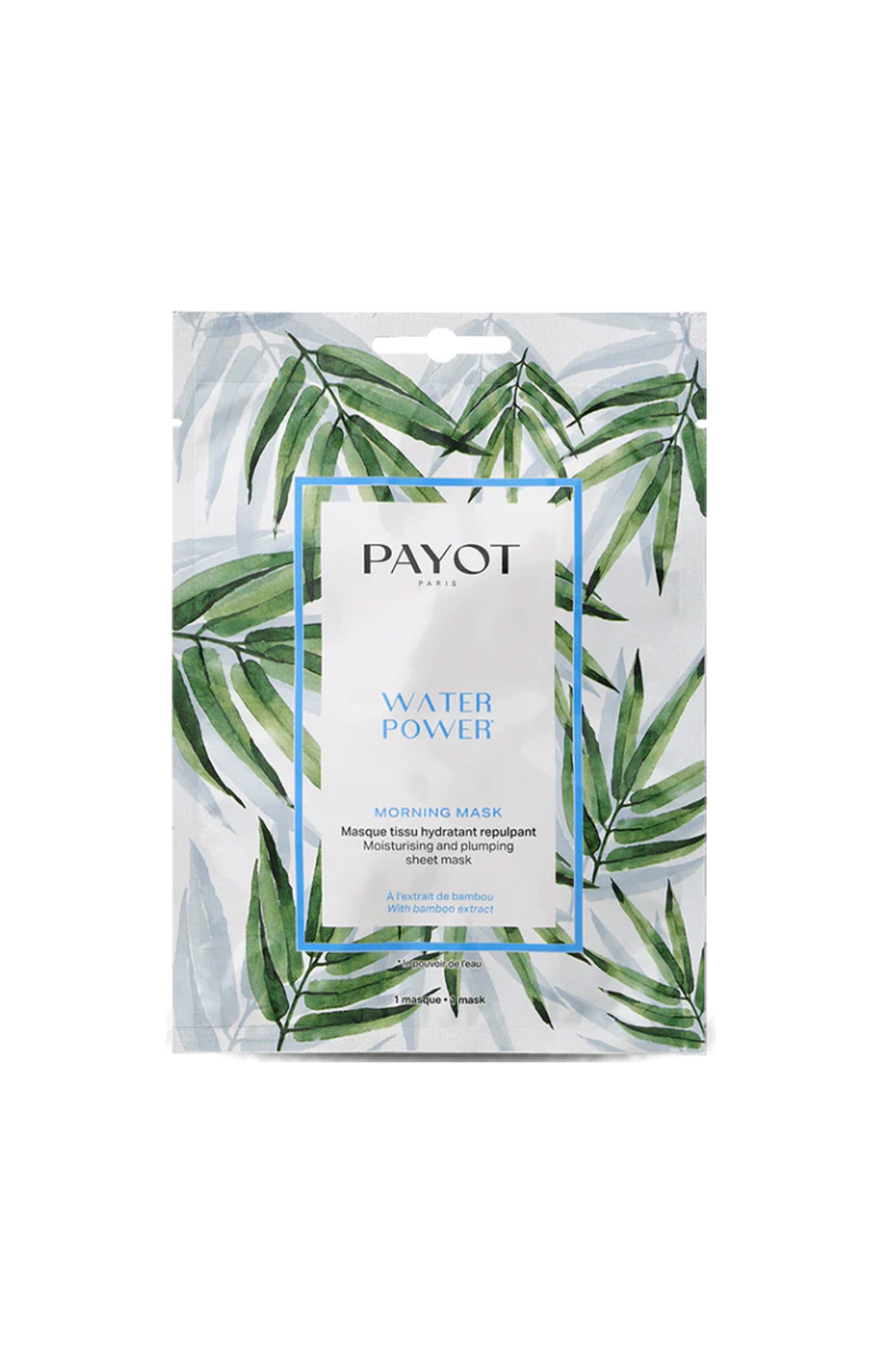 Masque en tissu hydratant - Extrait de bambou - Peaux sèches - 1 unité