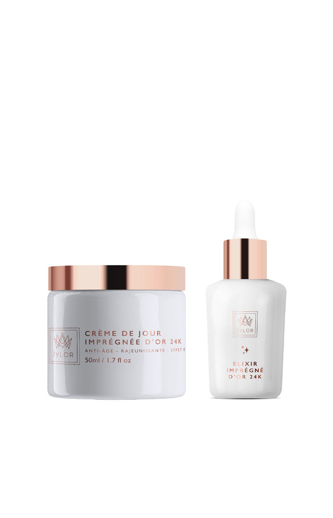 Sérum hydratant & crème de jour anti-âge - Or 24k - Visage