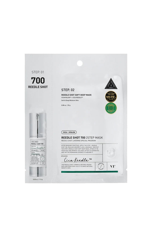 Vt Cosmetics - Masque hydratant & lissant - 2 étapes - Acide hyaluronique - Visage - 1 unité