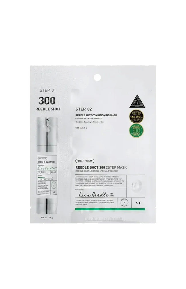 Vt Cosmetics - Masque revitalisant - 2 étapes - Centella asiatica & acide hyaluronique - Visage - 1 unité