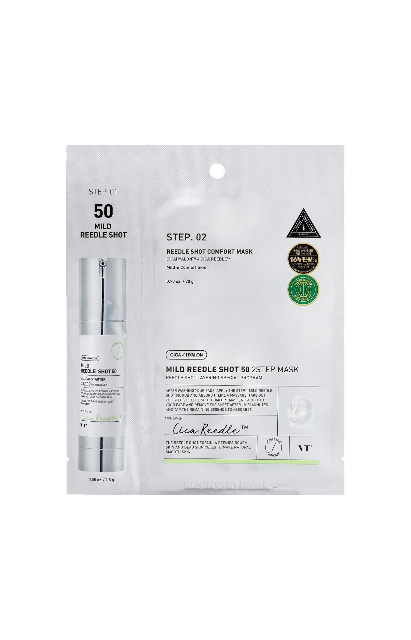 Vt Cosmetics - Masque régénérant - 2 étapes - Niacinamide & acide hyaluronique - Visage - 1 unité