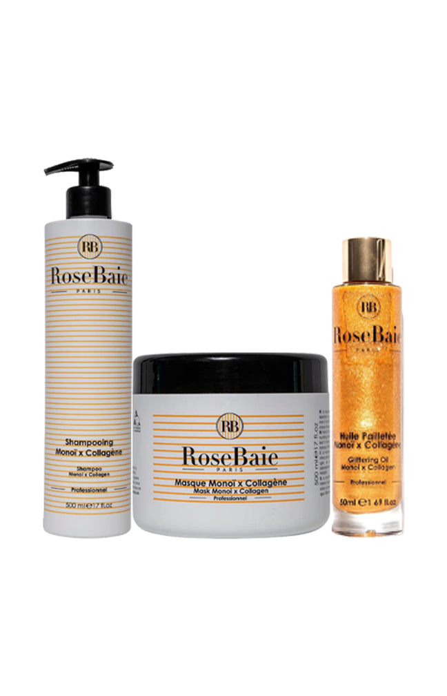 Routine capillaire - Collagène & monoï - 3 produits