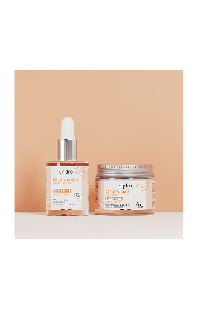 Sérum & crème bonne mine - Vitamine C & Huile de carotte - Visage