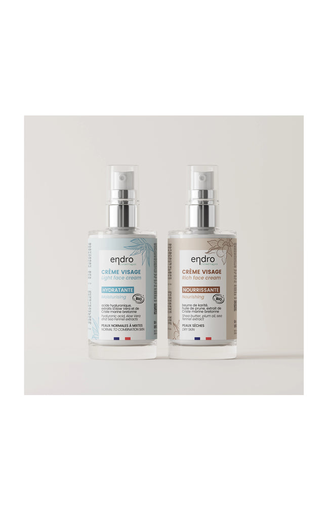 Crèmes hydratante & nourrissante bio - Peaux sèches & mixtes - 2 x 50 ml