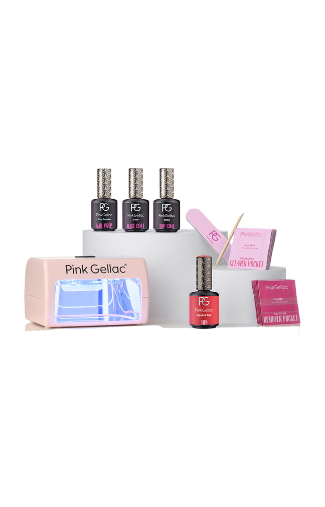 Kit de manucure gel - Rose - 7 pièces