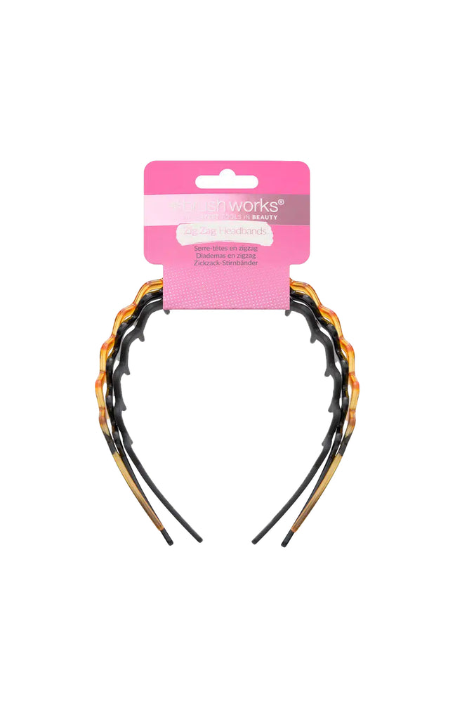 Serre-têtes Zig Zag - Noir & marron - 3 unités