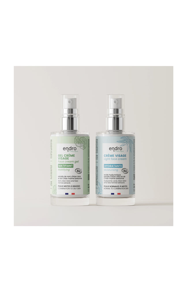 Crèmes hydratante & matifiante bio - Peaux mixtes à grasses - 2 x 50 ml