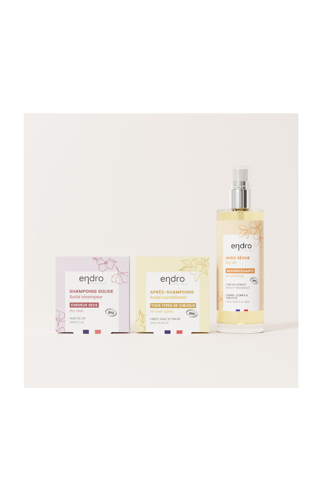 Shampoing, après shampoing & huile sèche - Cheveux secs
