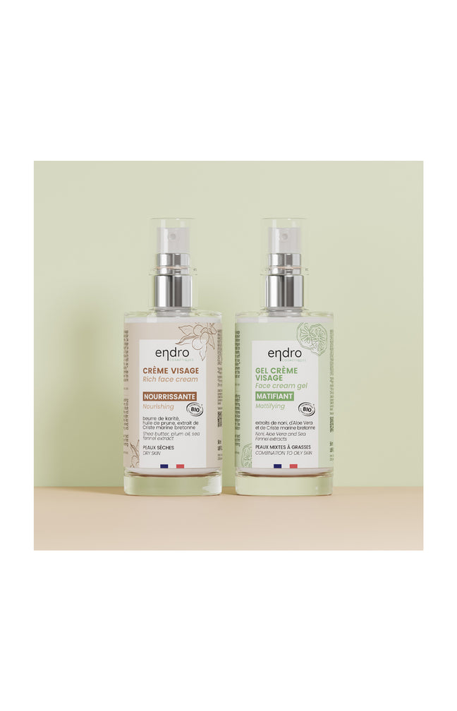 Crèmes nourrisante & matifiante - Peaux sèches & mixtes - 2 x 50 ml