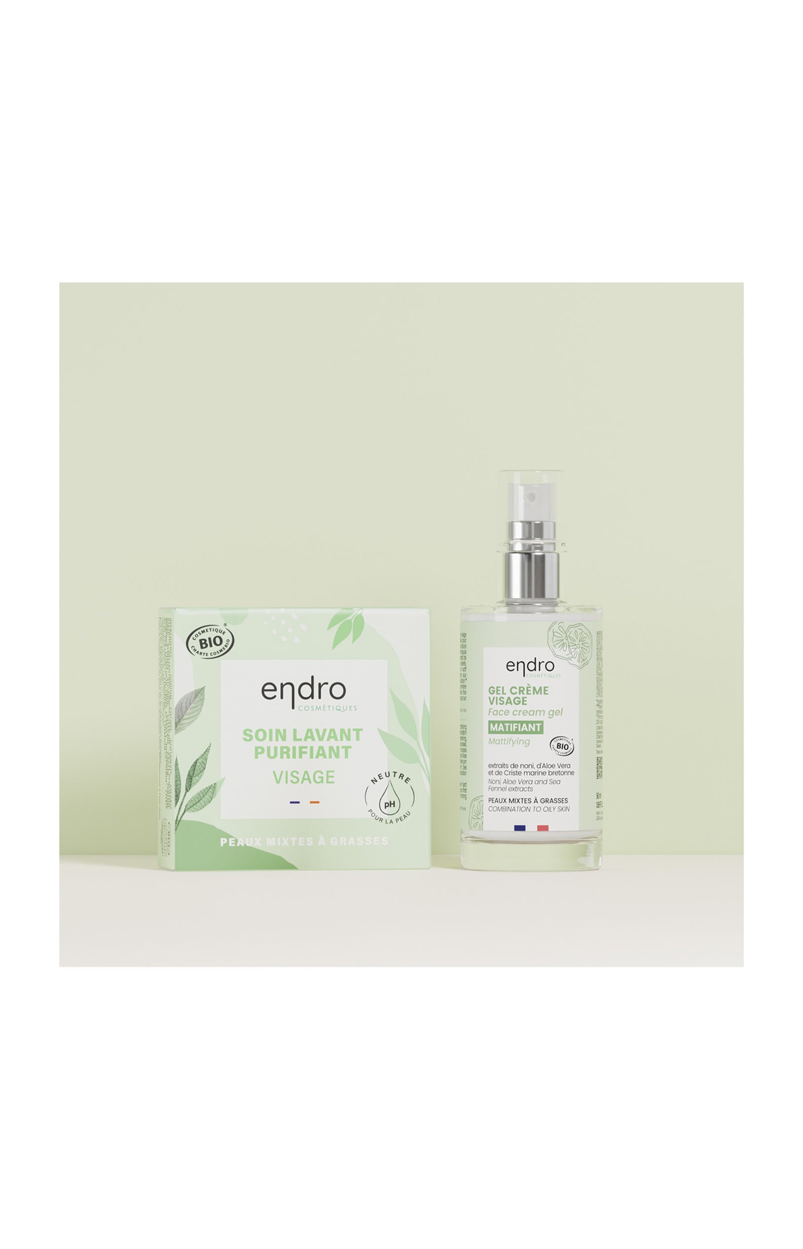 Soin lavant & gel-crème matifiant - Peaux mixtes à grasses