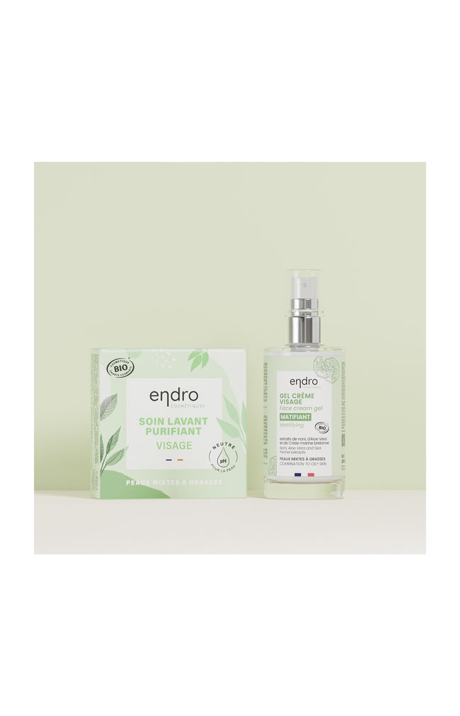 Soin lavant & gel-crème matifiant - Peaux mixtes à grasses