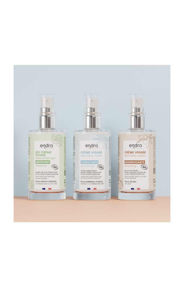 Crèmes nourrissante, hydratante & matifiante - Peaux mixtes & sèches - 3 x 50 ml