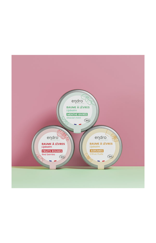 Baumes à lèvres - Fruites rouges, Menthe & Agrumes - 3 x 15 ml