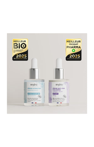Sérums hydratant & anti-âge - Collagène & acide hyaluronique - Visage - 2 x 30 ml