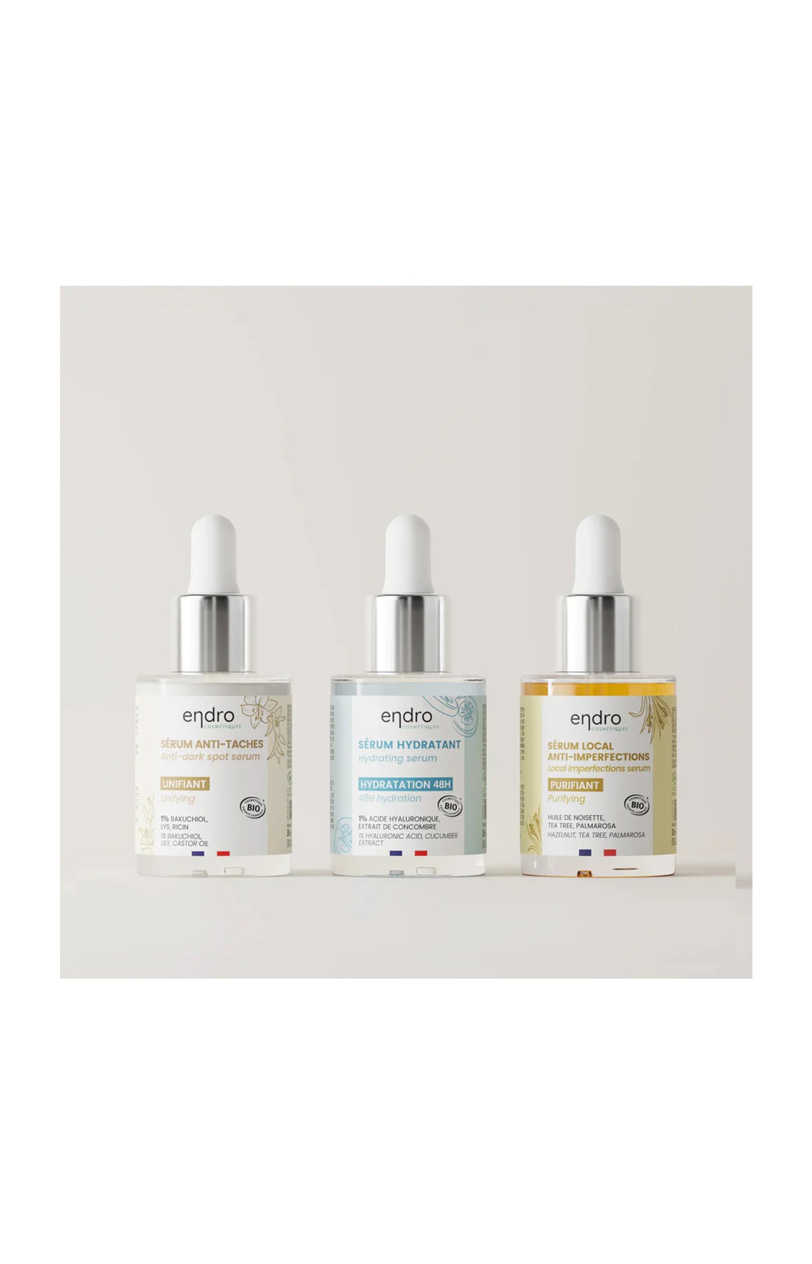 Routine anti-imperfections - Acide hyaluronique & bakuchiol - Visage - 3 x 30 ml
