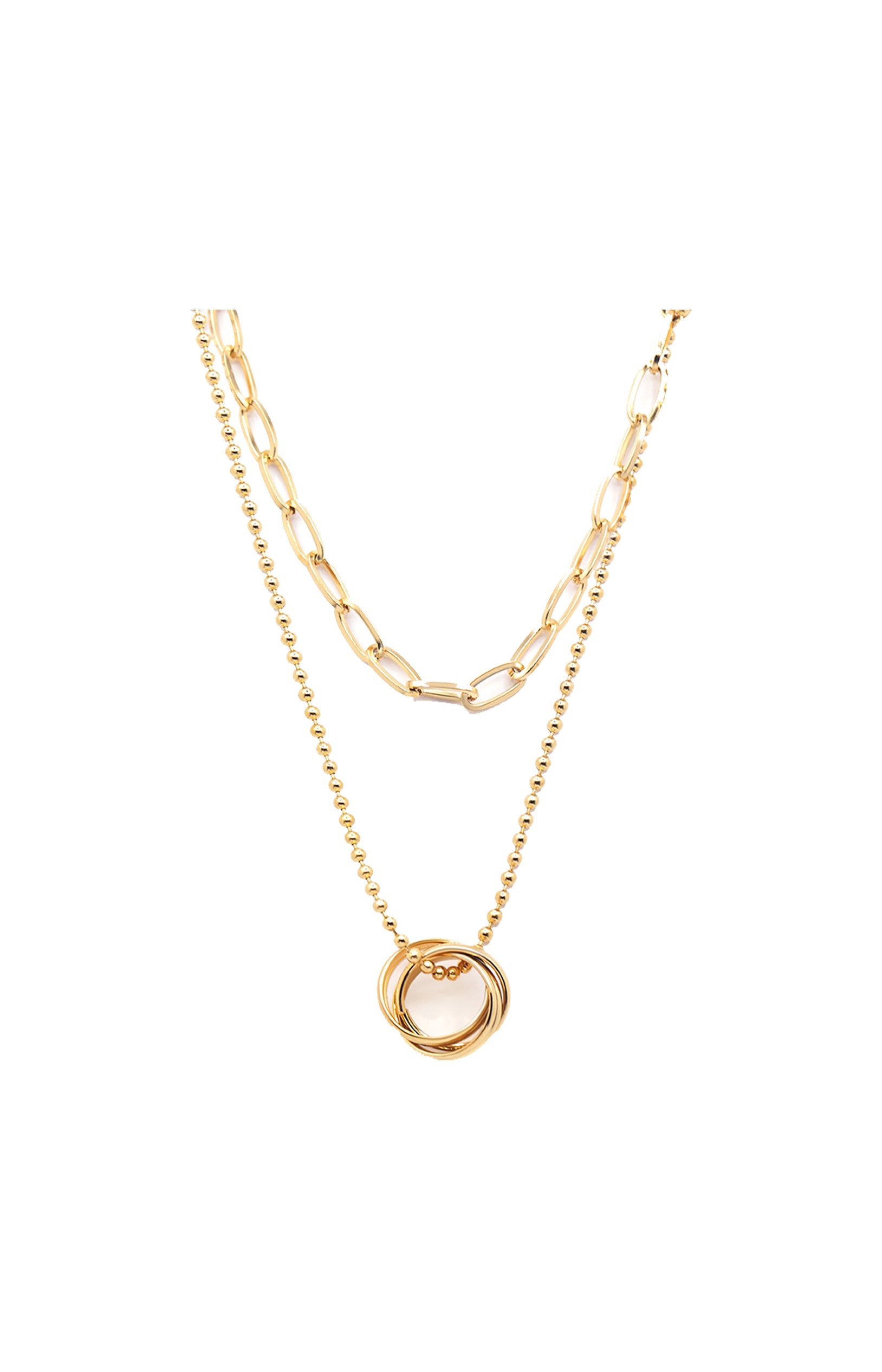 Collier Fiora - Acier inoxydable - Doré