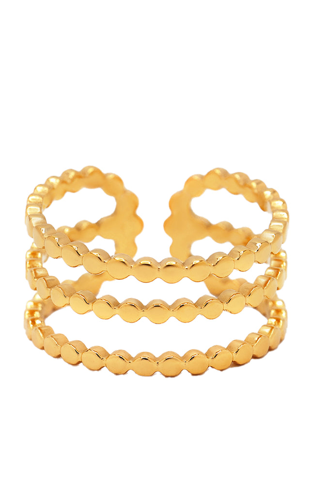 Bague ajustable Yolaine - Acier inoxydable - Doré