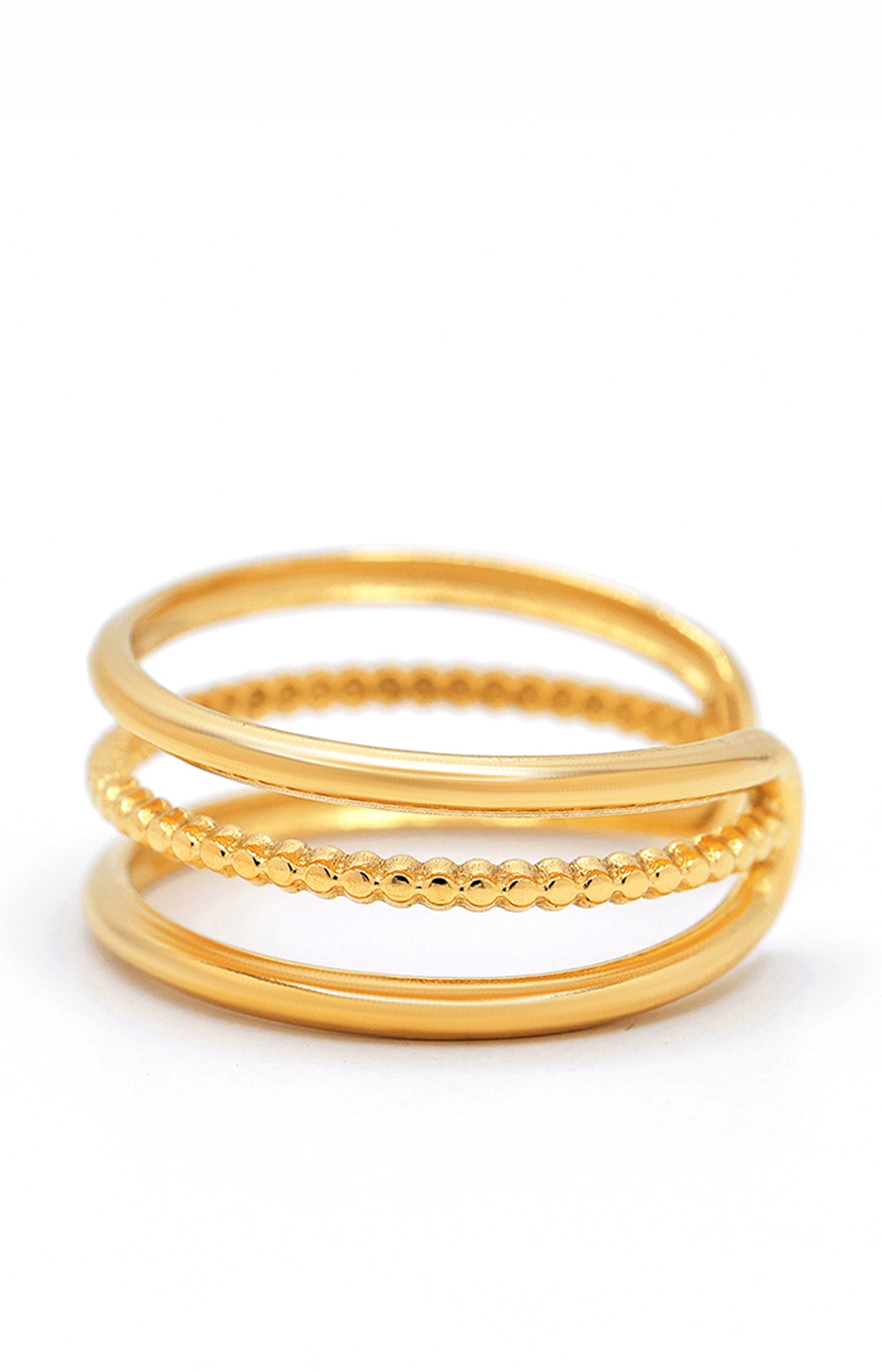Bague ajustable Valentine - Acier inoxydable - Doré