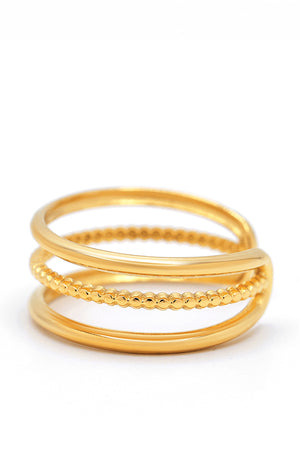 Bague ajustable Valentine - Acier inoxydable - Doré