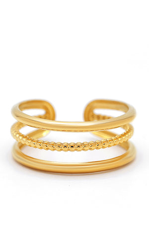 Bague ajustable Valentine - Acier inoxydable - Doré