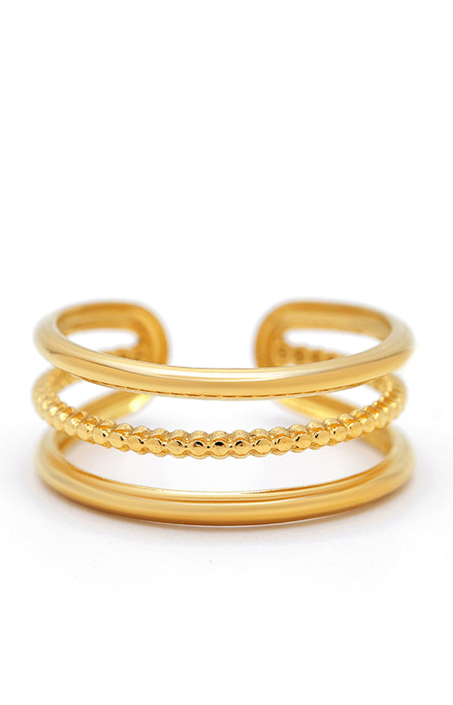 Bague ajustable Valentine - Acier inoxydable - Doré