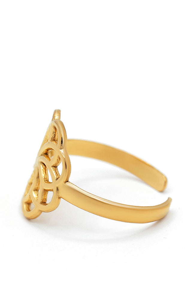 Bague ajustable Vanessa - Acier inoxydable - Doré