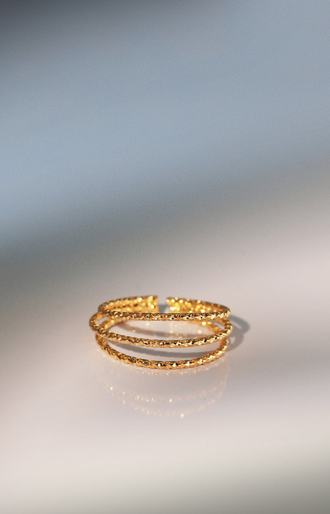 Bague Ajustable Viviane - Acier inoxydable - Doré