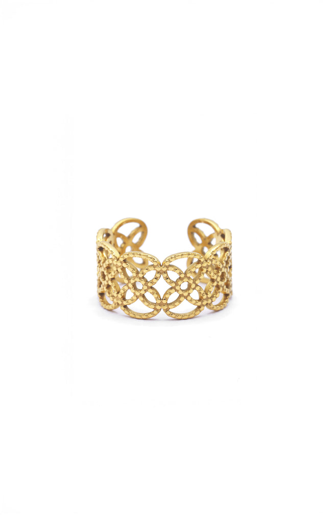 Bague Ajustable Yolande - Acier inoxydable - Doré